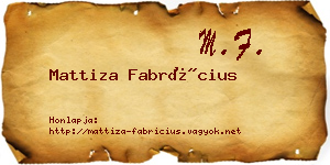 Mattiza Fabrícius névjegykártya